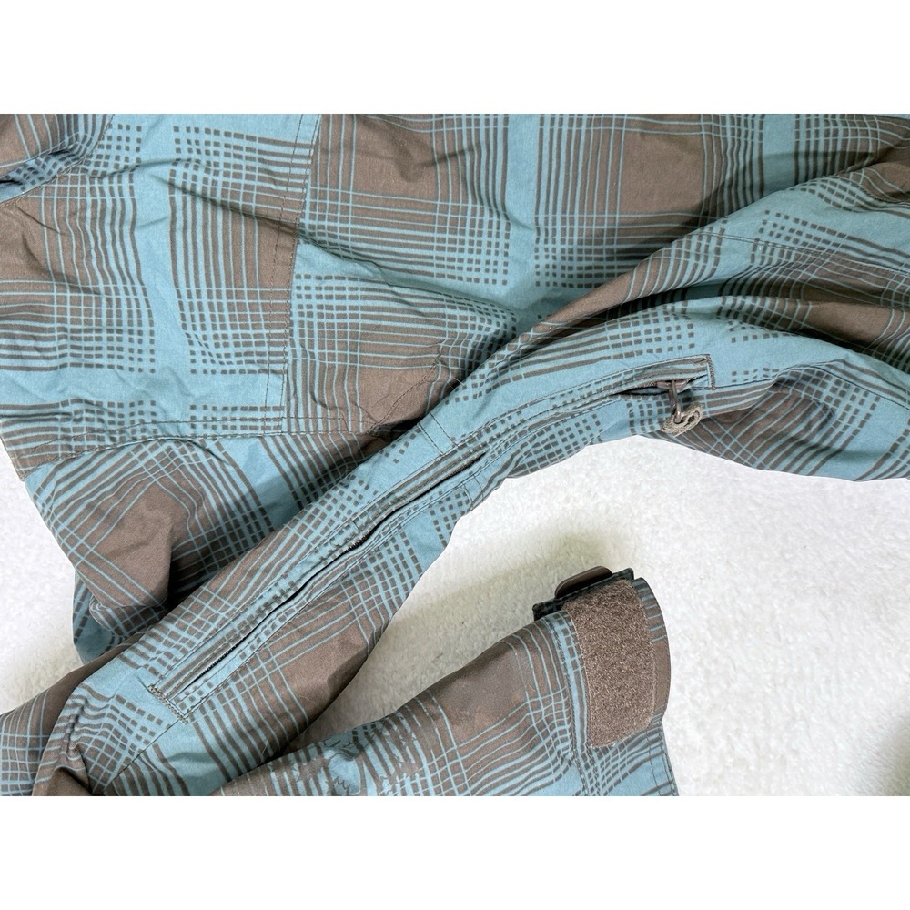 Roxy Womens Utility 5000 Snow Suit One Piece Blue Brown Plaid Ski Snowboard‎ M - Picture 14 of 16